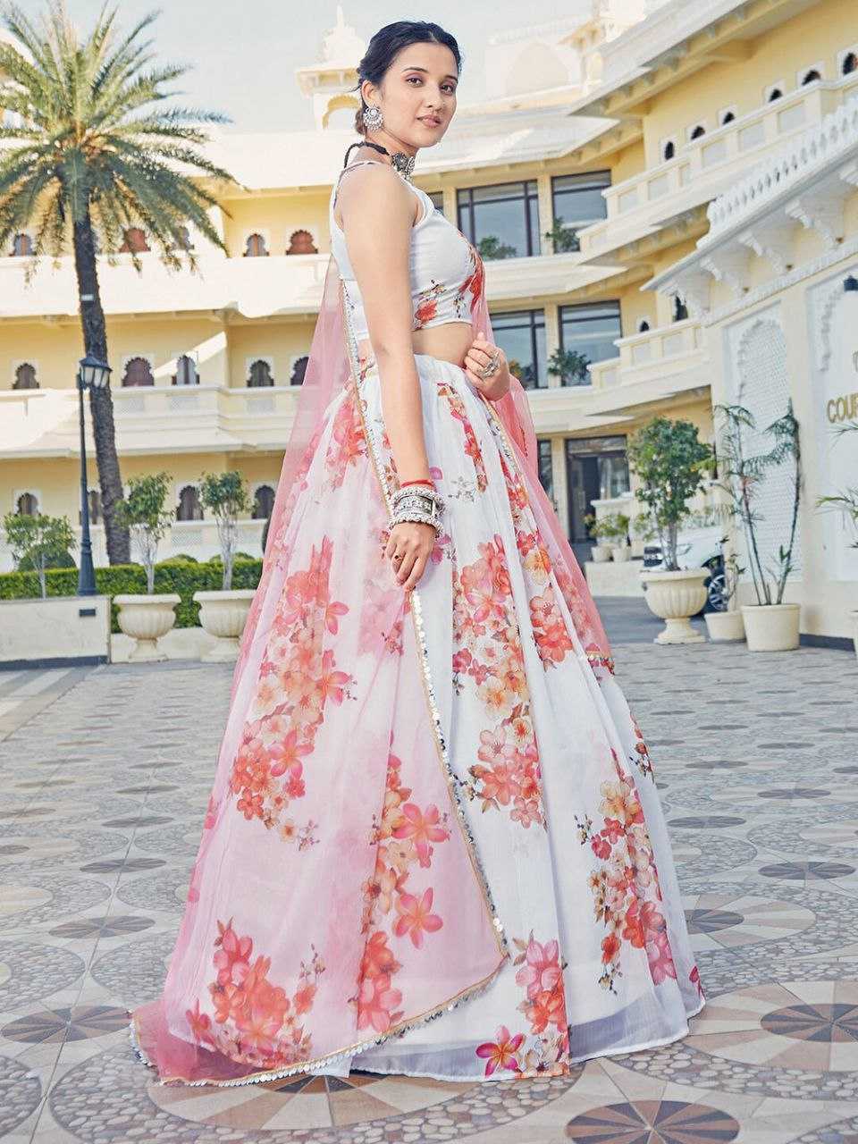 Georgette Printed Floral Lehenga
